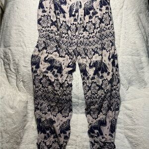 Womens Kathmandu Imports Baggy Boho Hippie Elephant Print Pants